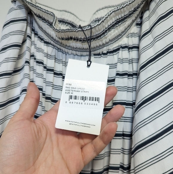 Faithfull the Brand Striped Maxi Dress - Black and White - Picture 8 of 12